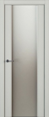 Межкомнатная дверь Комфорт Л80 Эмаль, RAL 7035+каленое стекло сатин бесцветный, 600/700/800/900*2000 мм.